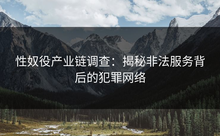 性奴役产业链调查：揭秘非法服务背后的犯罪网络