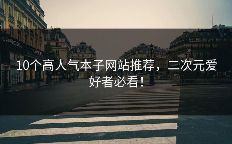 10个高人气本子网站推荐，二次元爱好者必看！