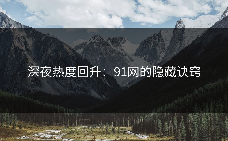 深夜热度回升：91网的隐藏诀窍